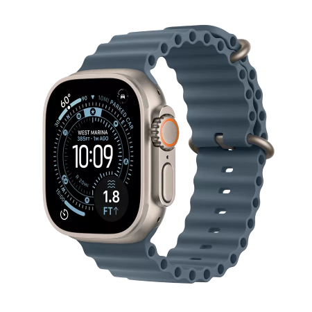 Apple Watch Ultra 3 GPS + Cellular 49mm Natural Titanium Case with Anchor Blue Ocean Band