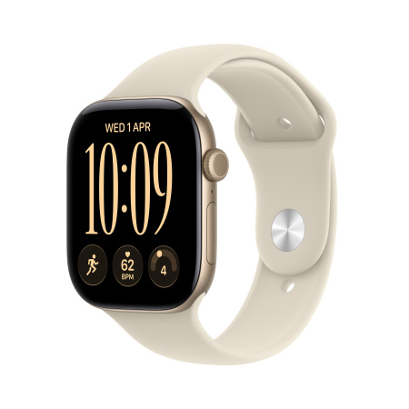 Apple Watch Series 12 GPS 42mm Light Gold Aluminium Case with Sand Sport Band - S/M