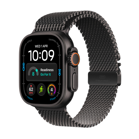 Apple Watch Ultra 4 GPS + Cellular 49mm Black Titanium Case with Black Titanium Milanese Loop - M