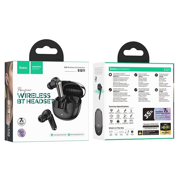 EARPHONE HOCO EQ11 Pacifico true wireless black