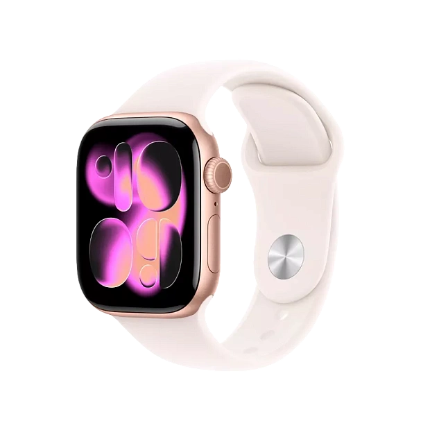 Apple Watch Series 11 GPS 42mm Rose Gold Aluminium Case with Light Blush Sport Band - S/M, MEU04RK/A