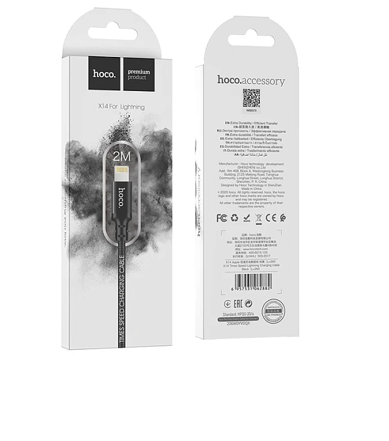 HOCO X14 iP Charging Cable (L=2M) black