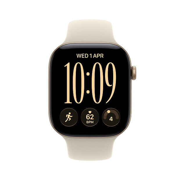 Apple Watch Series 12 GPS 42mm Light Gold Aluminium Case with Sand Sport Band - S/M