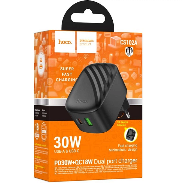 CHARGER Hoco CS102A PD30W+QC3.0 black