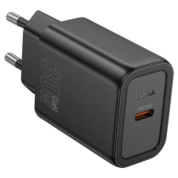 Black wall charger “N62 Gentle” PD30W with single Type-C port