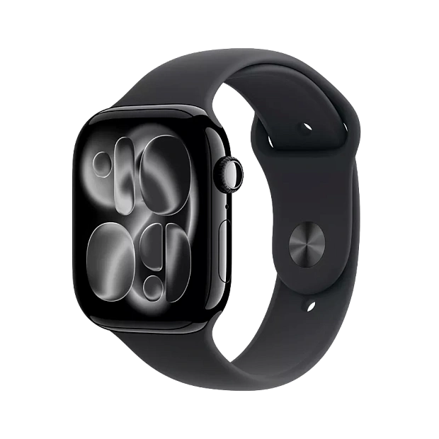 Apple Watch Series 11 GPS 46mm Jet Black Aluminium Case with Black Sport Band - M/L MEUX4ET/A
