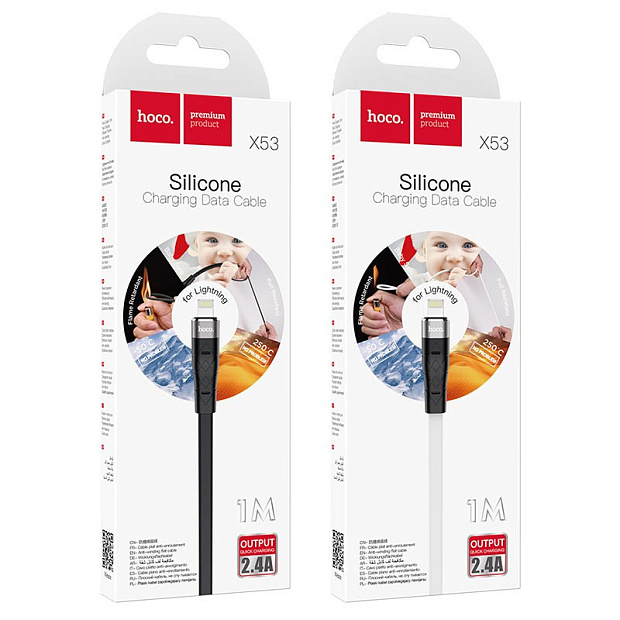 Cable USB to Lightning “X53 Angel” charging data sync black